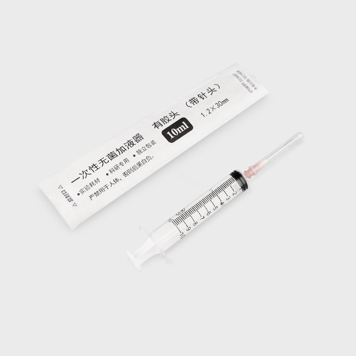 实验耗材 一次性无菌加液器 10ml 有胶头（带针头） 1.2&times;30mm 独立包装 科研专用 不可用于人体