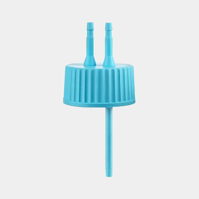 聚偏氧乙烯(PVDF)双通补料盖 GL45 耐温-40℃~150℃ 适配内径5mm硅胶管