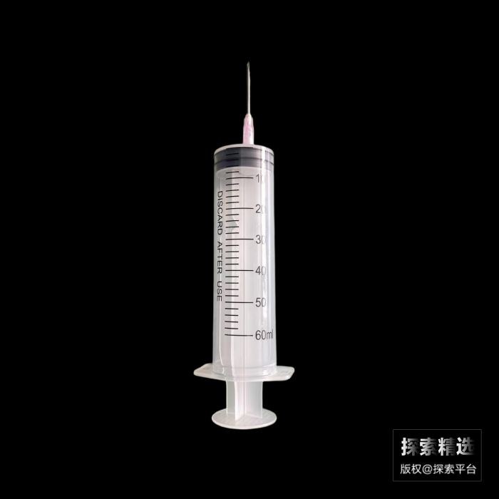 实验耗材 一次性无菌加液器 50mL(60mL) 有胶头（带针头）透明推杆 1.2&times;32mm 独立包装 科研