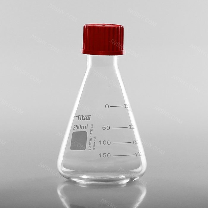 GL32螺口带盖三角烧瓶 含硅胶垫片 耐温180&deg; 特优级 250ml