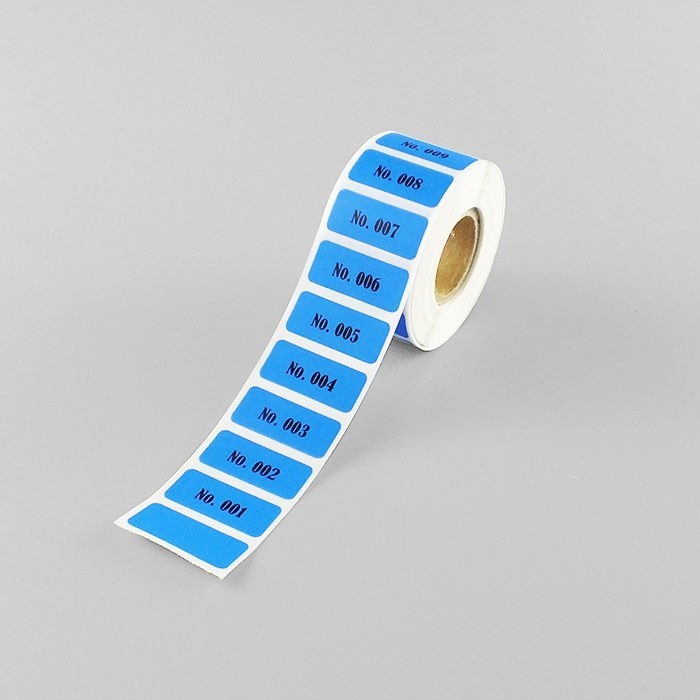 连号标签 蓝色 13&times;30mm 号码：No.001～800 高档型 防水防化防撕