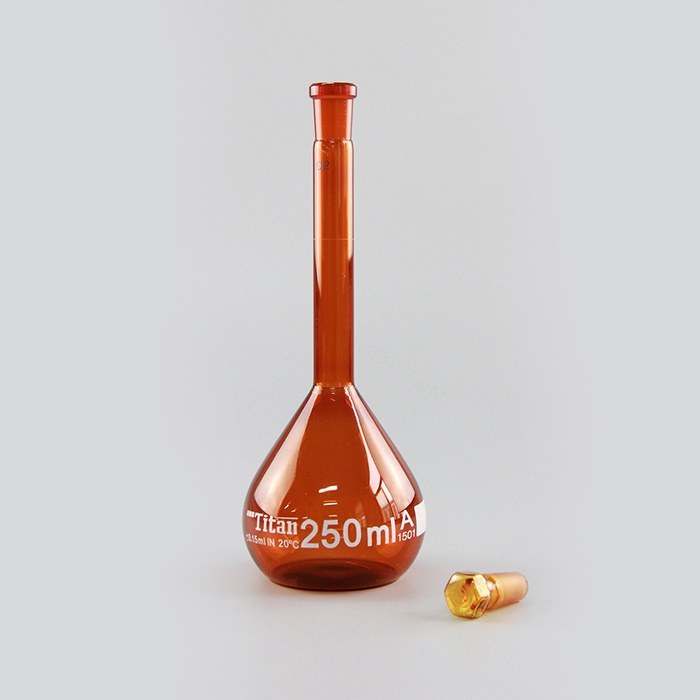 容量瓶（A级）14# 250mL 允差：&plusmn;0.15mL 琥珀色 特优级 包过检 不含证书
