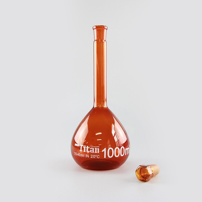 容量瓶（A级）24# 1000mL 允差：&plusmn;0.4mL 琥珀色 特优级 包过检 不含证书