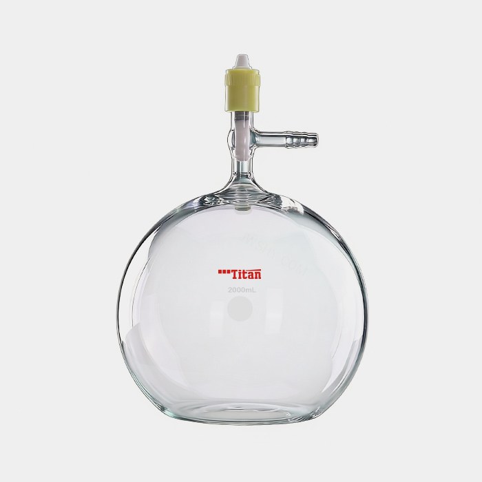 平底溶剂存储瓶 新型高真空阀 2000mL