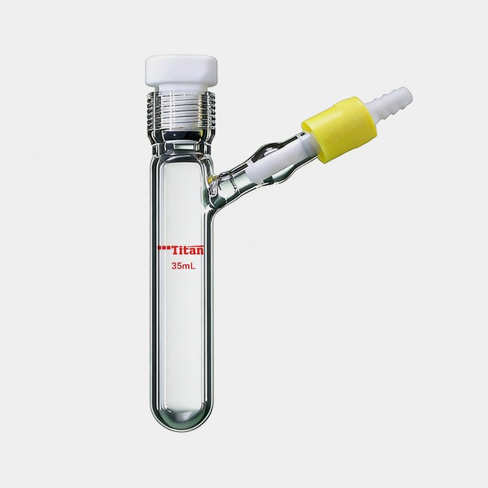 厚壁反应瓶 15#内螺纹 35mL 具侧管带通气孔高真空阀