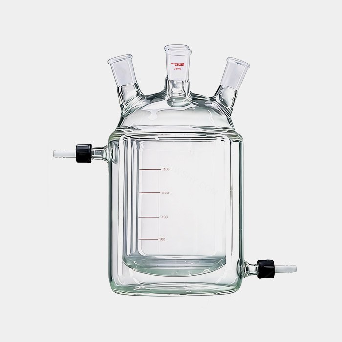 一体式平底四口夹层反应瓶 磨口：24/40 2000mL