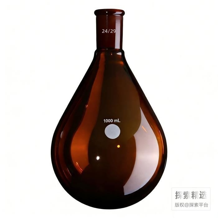 棕色玻璃旋蒸用厚壁茄型瓶 高强度 磨口：24/29 1000mL - 玖梧精选