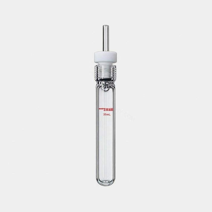 厚壁耐压瓶 具导气/真空接口 38mL 外径&times;长度：26&times;135mm