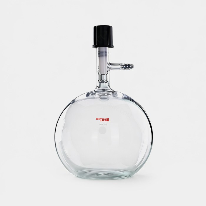 平底溶剂存储瓶 8mm高真空阀 2000mL