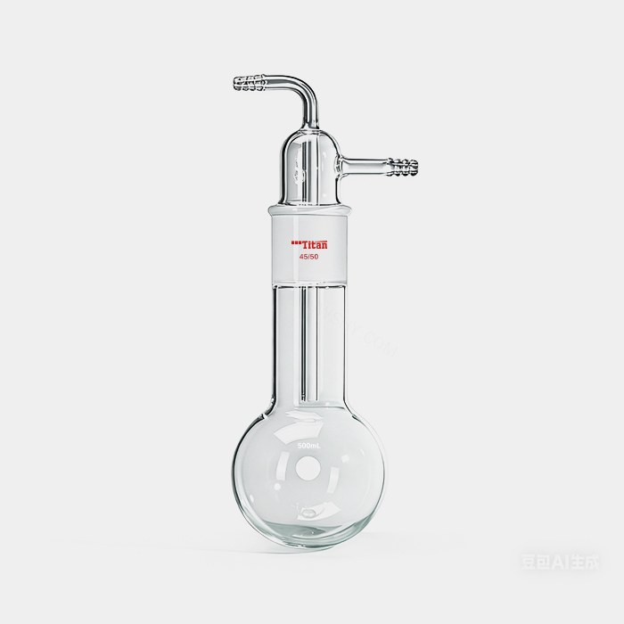 具磨口冷阱 磨口：45/50 导气管带10mm四节小咀 500mL