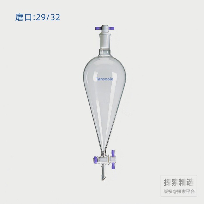 具四氟塞分液漏斗 磨口：29/32 具4mm四氟节门 1000mL - ACESUN艾斯琳/玖梧精选