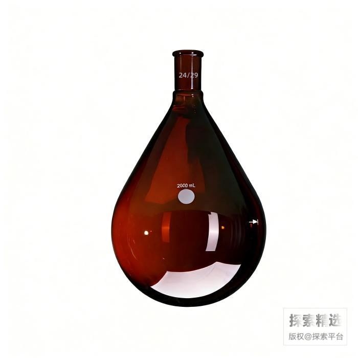 棕色玻璃厚壁茄型瓶 高强度 磨口：24/29 2000mL - 玖梧精选
