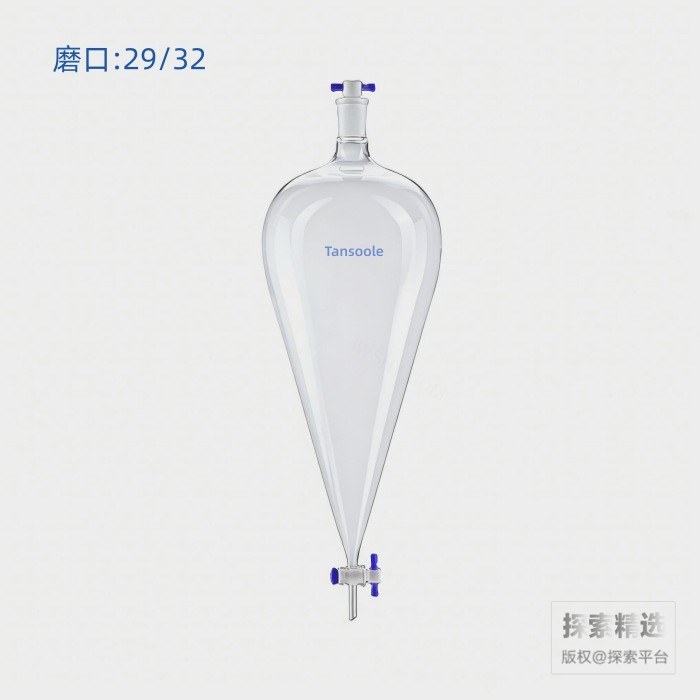 具玻璃塞分液漏斗 上玻璃磨口：29/32 具4mm四氟节门 5000mL 单通 - ACESUN艾斯琳/玖梧精选