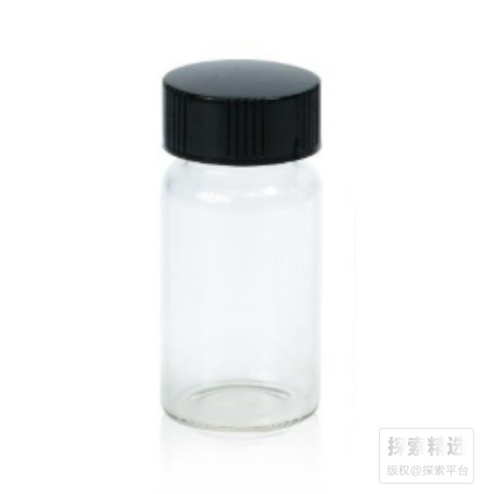 40ml 螺纹口透明样品瓶 实心黑盖+本色PTFE/本色硅胶
