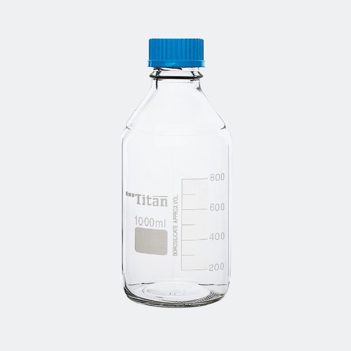 透明蓝盖试剂瓶 GL45 高硼硅 带独立防尘袋 1000mL 底径&times;瓶高（mm）：100&times;225