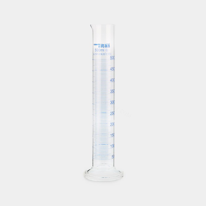 量筒（A级）500mL EX量出式 蓝标 分度值：5mL 包过检 不含证书