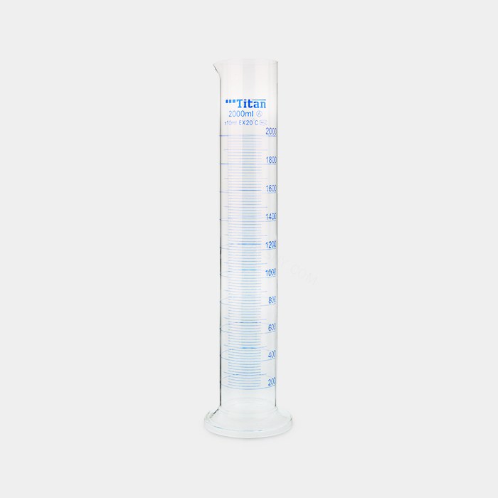 量筒（A级）2000mL EX量出式 蓝标 分度值：20mL 包过检 不含证书