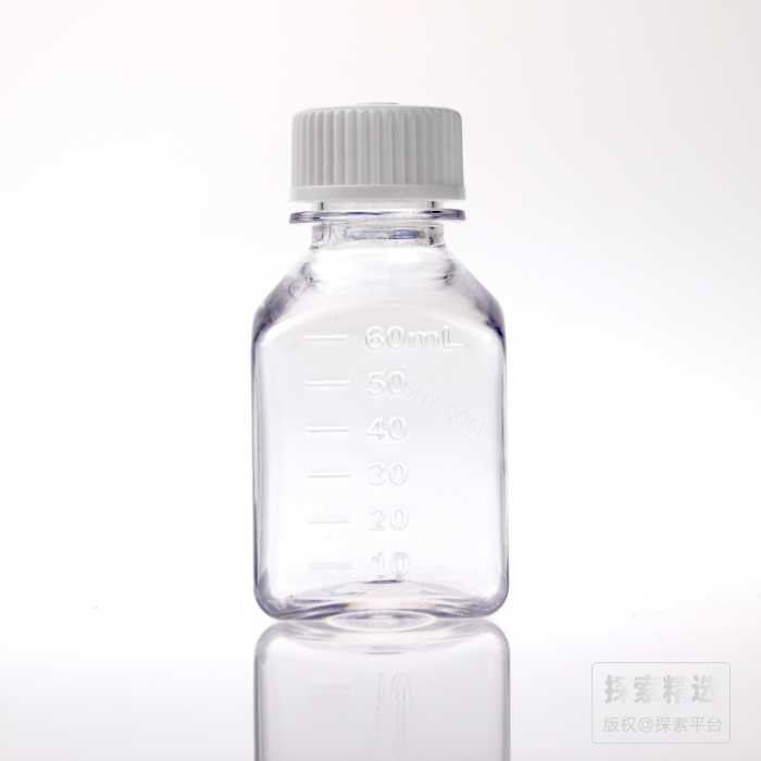 塑料血清瓶/培养基方瓶 PETG 60ml 电子束灭菌