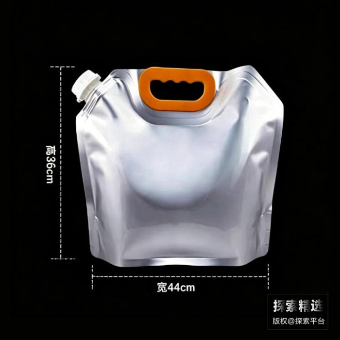 加厚自立避光铝箔袋 斜吸嘴 带抗压提手 10L/20斤 尺寸:44×36cm 大口径:3.3cm - 玖梧精选