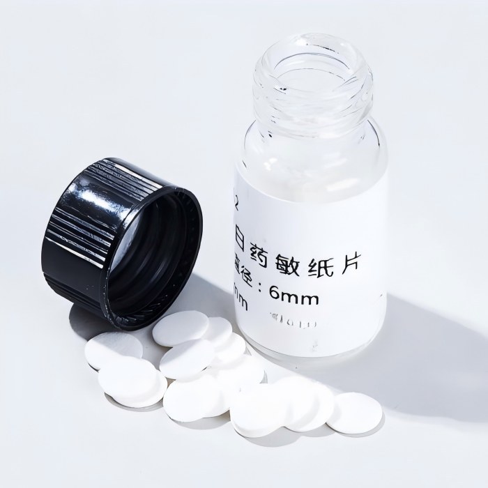 空白药敏纸片/直径6mm/厚度0.7mm/100片/瓶装(非无菌)