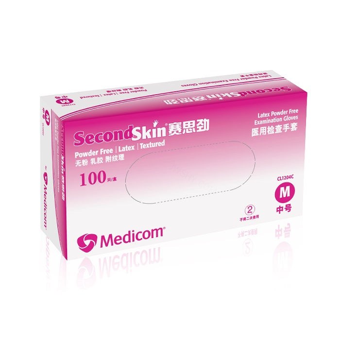 乳胶检查手套 9寸 无粉麻面 中号 医疗级（爆款） 单只克重约5.9&plusmn;0.2g