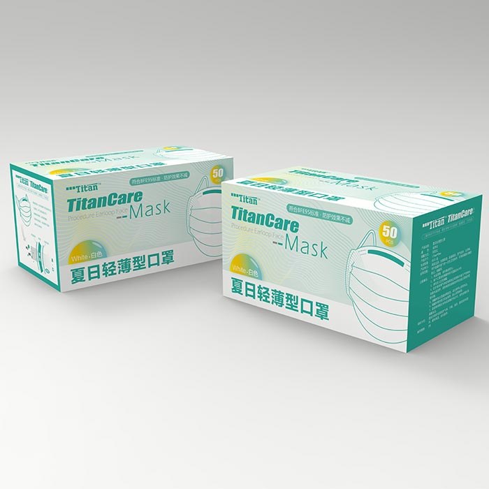 夏日轻薄型一次性防护口罩 纯净白色 5只塑封便利装 整箱 爆款 - ACESUN艾斯琳
