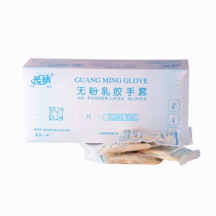 一次性灭菌无粉乳胶手套 12寸长 大 盒装 单只克重约7&plusmn;0.2g