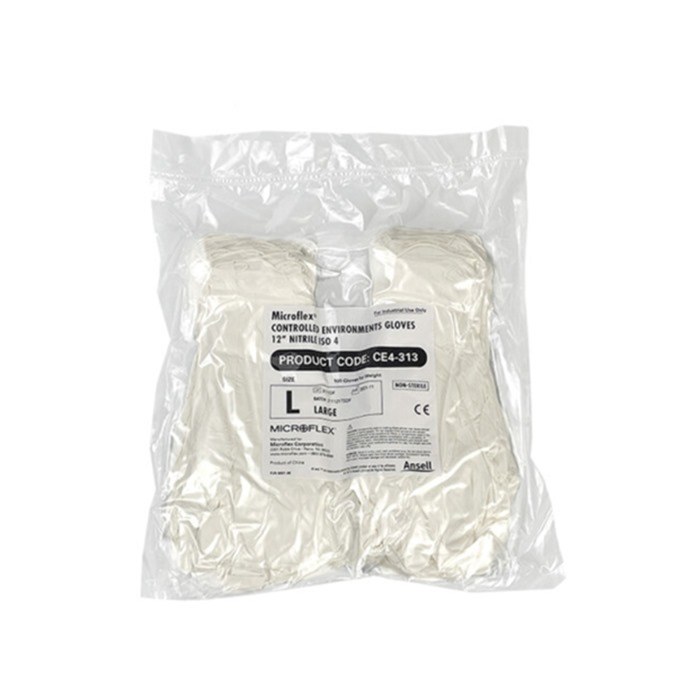 一次性白色丁腈洁净室手套12寸（300mm）非灭菌 符合10级（ISO 4）S码