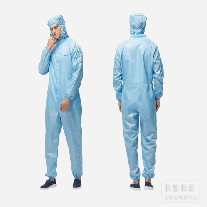 经济款三连体（连帽）蓝色洁净服 XL 适合171-175cm 不可高温灭菌