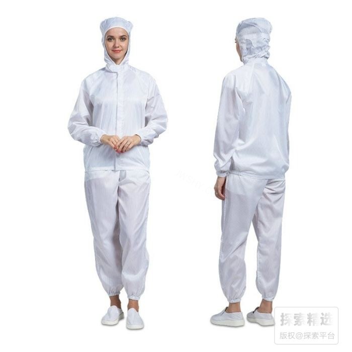 上衣连帽白色洁净分体服 XXXL 适合181-185cm 可高温灭菌 - 翰洋洁净