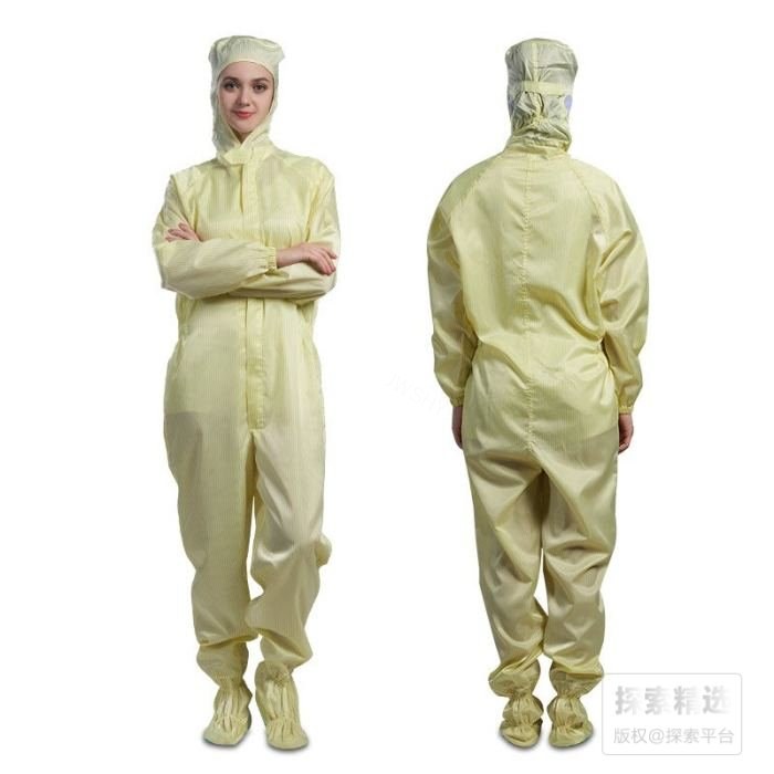 四连体黄色洁净服 XXL 适合176-180cm 可高温灭菌