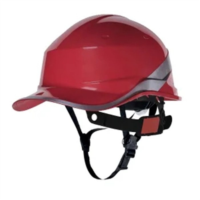 DIAMOND V 钻石5型荧光帽檐ABS安全帽 阻燃绝缘20KV/零下50-50度 8点式织物内衬+JUGALPHA下劾带 反面佩戴无檐帽 重390g 红色 - Delta/代尔塔