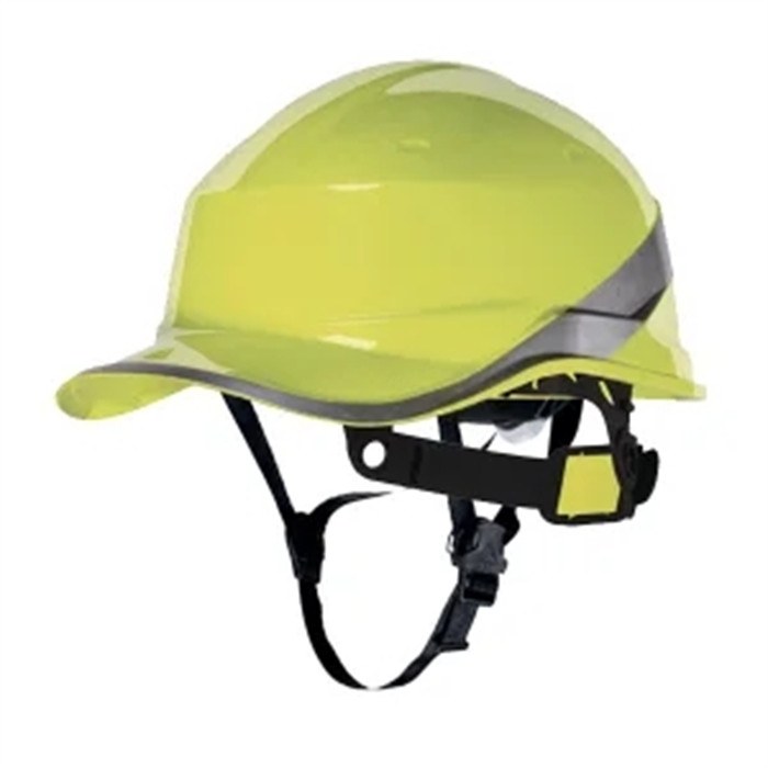 DIAMOND V 钻石5型荧光帽檐ABS安全帽 阻燃绝缘20KV/零下50-50度 8点式织物内衬+JUGALPHA下劾带 反面佩戴无檐帽 重390g 黄色 - Delta/代尔塔