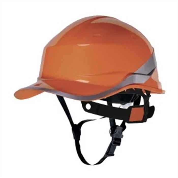 DIAMOND V 钻石5型荧光帽檐ABS安全帽 阻燃绝缘20KV/零下50-50度 8点式织物内衬+JUGALPHA下劾带 反面佩戴无檐帽 重390g 橙色 - Delta/代尔塔