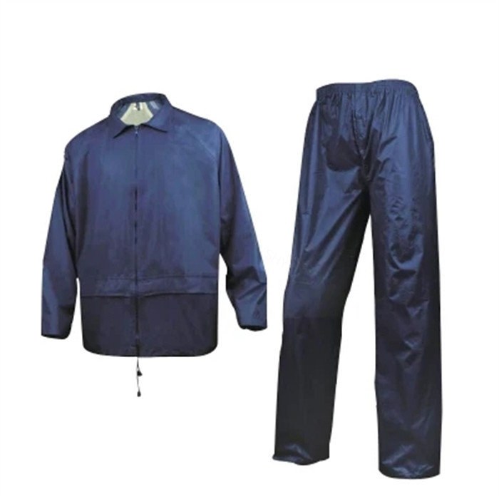 EN400 分体式涤纶雨衣套装 PVC内涂层 藏青色 XL码 - Delta/代尔塔