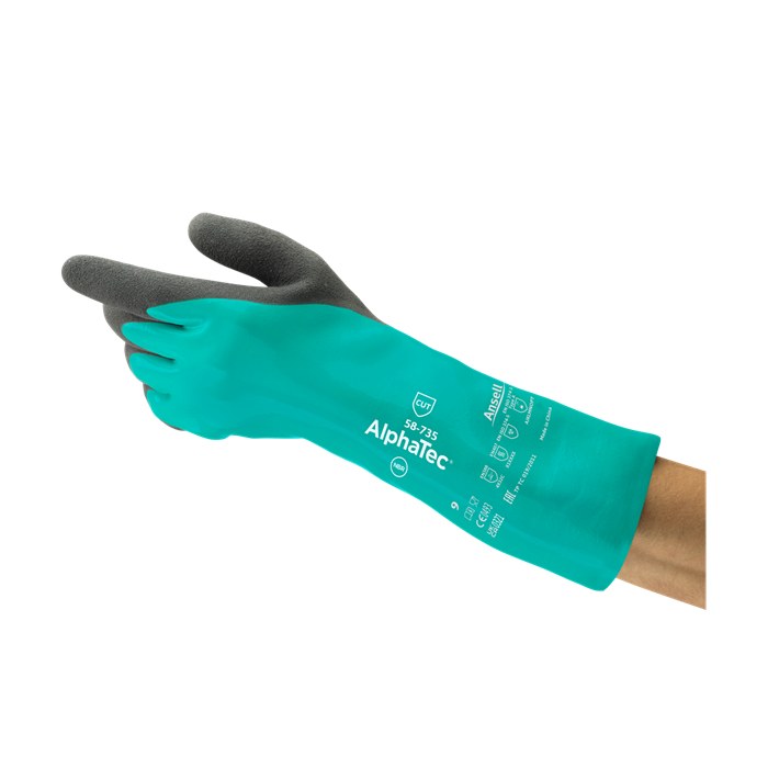 AlphaTec 涂层丁腈防化防割手套 A类防化C级防割 食品级 35cm长 8码