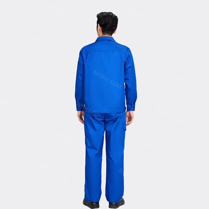 拉链款春秋长袖工作服套装（上衣+裤子）涤棉厚纱卡（涤80%棉20%）中宝蓝色 2XL/180码 - ACESUN艾斯琳