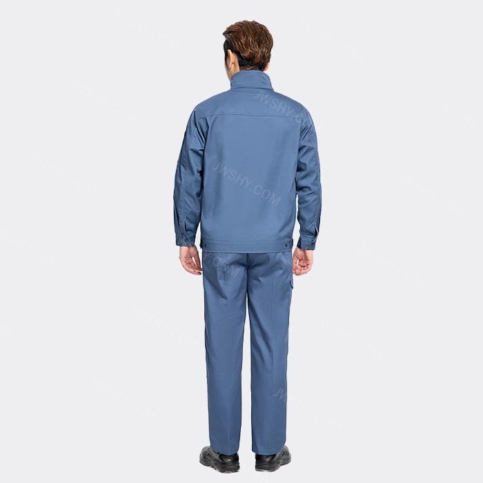 拉链款春秋长袖工作服套装（上衣+裤子）涤棉厚纱卡（涤80%棉20%）深灰蓝色 S/160码 - ACESUN艾斯琳