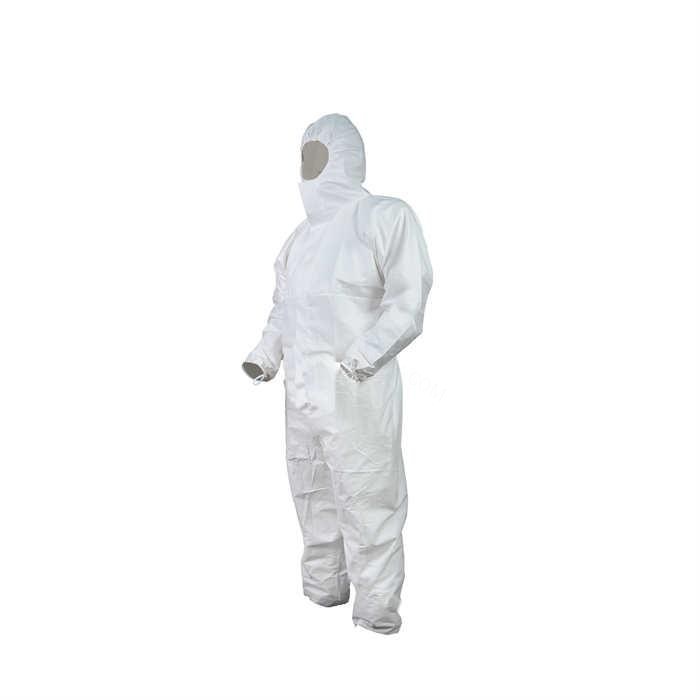 一次性无菌三连体洁净服 白色 多微孔透气膜面料 袖口拇指环 伽马灭菌 独立包装 适用ISO 7/GMP C级 S码