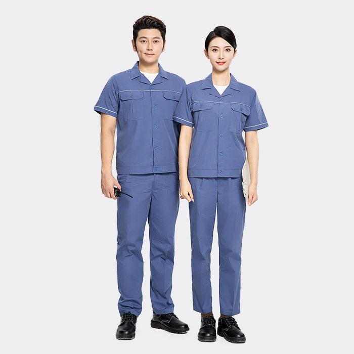 纽扣款夏季短袖工作服工装裤子 涤棉精梳磨毛（涤65%棉35%）深铁灰色 2XL/180码