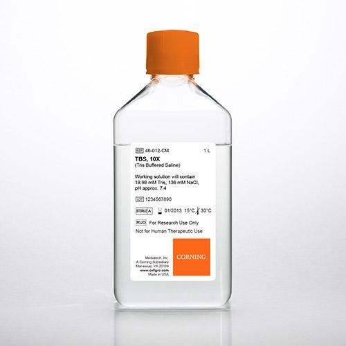 10X Tris Buffered Saline缓冲液, pH 7.4 &plusmn; 0.1 RNase-/DNase- and protease-free - Corning-Media