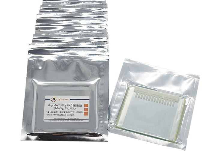 BeyoGelPlus PAGE预制胶(Tris-Gly, 6%, 15孔) - Beyotime/碧云天