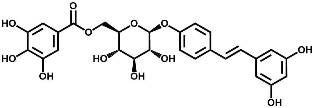 白藜芦醇-4&prime;-O-&beta;-D-（6&prime;&prime;-O-没食子酰）葡萄糖苷 - Adamas