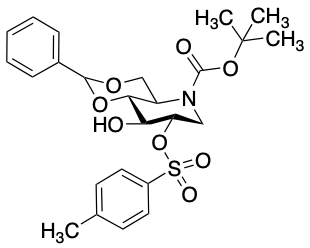 药物标准品4,6-O-Benzylidene-N-(tert-butoxycarbonyl)-2-O-(4-toluenesulfonyl)-1,5-imino-D-glucitol - TRC