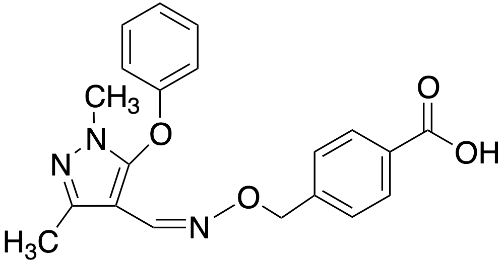 药物标准品(Z)-4-[(1,3-Dimethyl-5-phenoxy-1H-pyrazol-4-yl)methylene]4-amino]oxy]methyl]-benzoic acid - TRC
