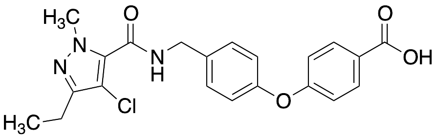 药物标准品4-[4-[[[(4-Chloro-3-ethyl-1-methyl-1H-pyrazol-5-yl)carbonyl]amino]methyl]phenoxy]benzoic acid - TRC