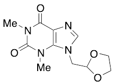 药物标准品9-​(1,​3-​Dioxolan-​2-​ylmethyl)​-​3,​9-​dihydro-​1,​3-​dimethyl-1H-​purine-​2,​6-​dione - TRC