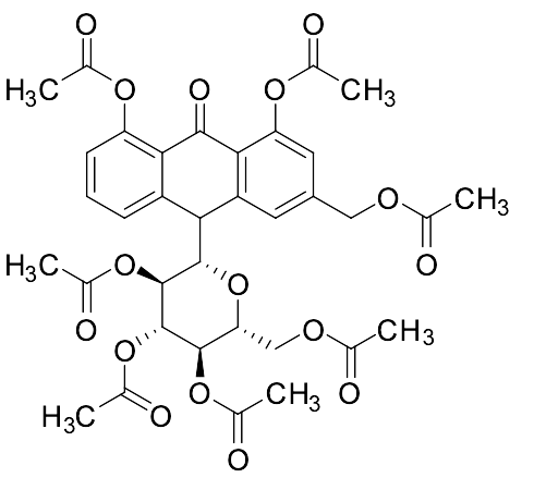 药物标准品10-​&beta;-​D-​Glucopyranosyl-​1,​8-​dihydroxy-​3-​(hydroxymethyl)​-anthrone heptaacetate - TRC