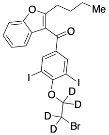 药物标准品2-n-Butyl-4-[(2-bromoethoxy-d4)-3,5-diiodobenzoyl]benzofuran - TRC