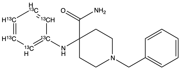 药物标准品4-[(Phenyl-13C6)-amino]-1-benzyl-4-piperidinecarboxamide - TRC